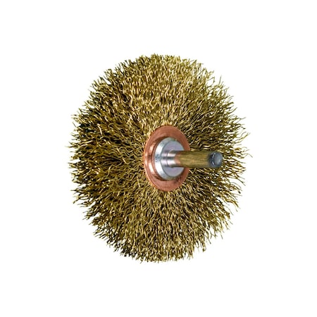 Pferd Wheel Brush, Mtd Crimp, .014 Brass Wire, 3 82914